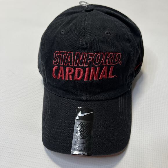 Nike Stanford Cardinal Dri Fit Heritage 86 Campus Adj Performance Hat Black NEW - Picture 1 of 8